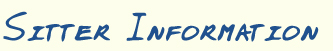 Sitters Information